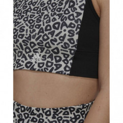 ADIDAS x Farm Rio Aeroready 3-Stripes Print Sports Crop Top Black